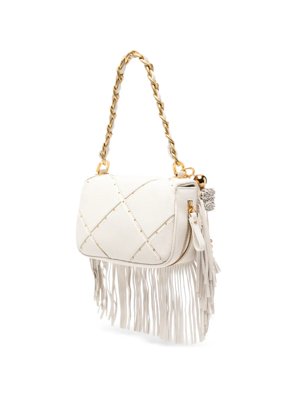  La Carrie Small Isabel Fringed Shoulder Bag - Neutrals 