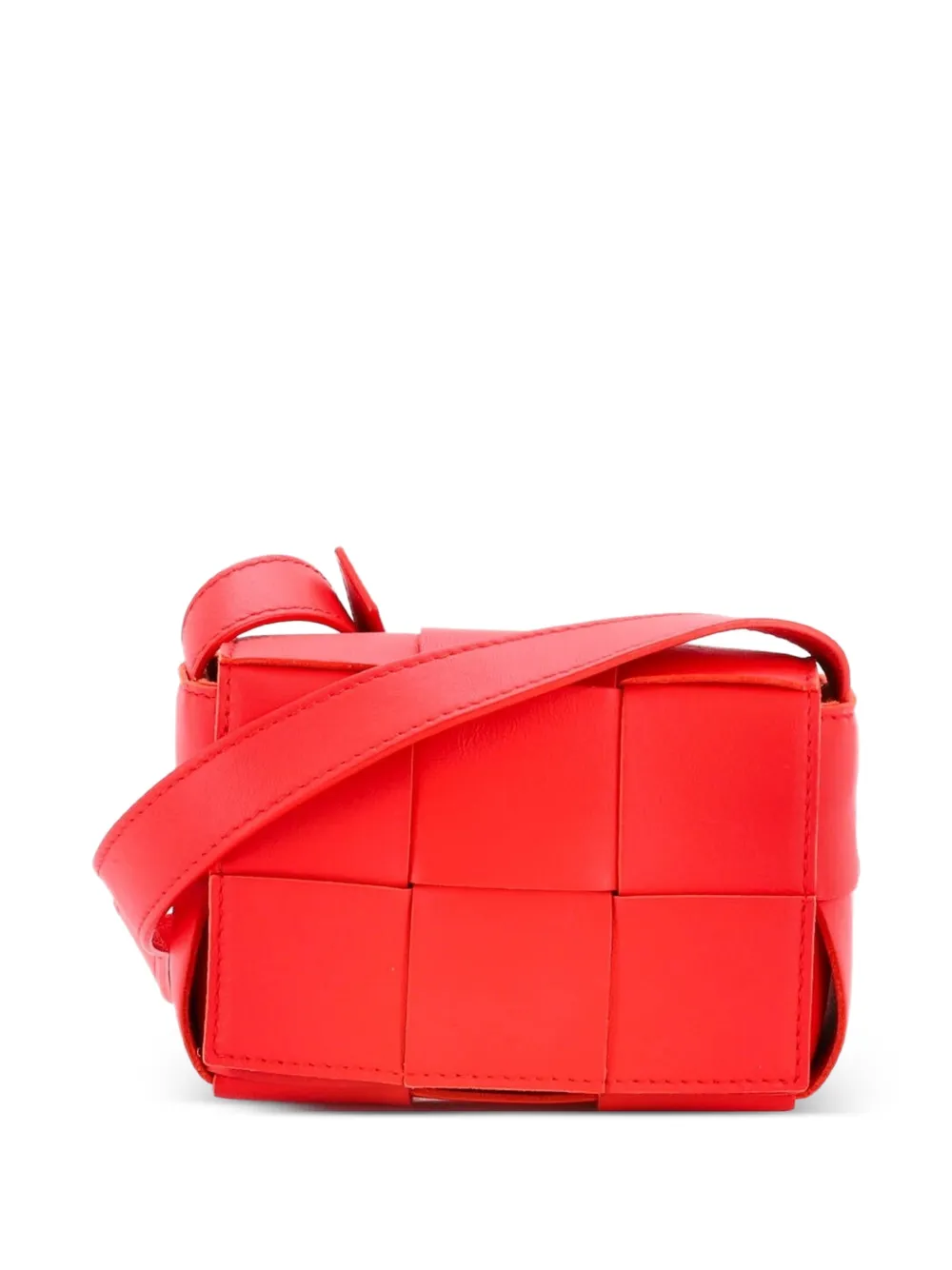 Bottega Veneta Pre-Owned Cassette Maxi Intrecciato Leather Candy crossbody bag - Rosso