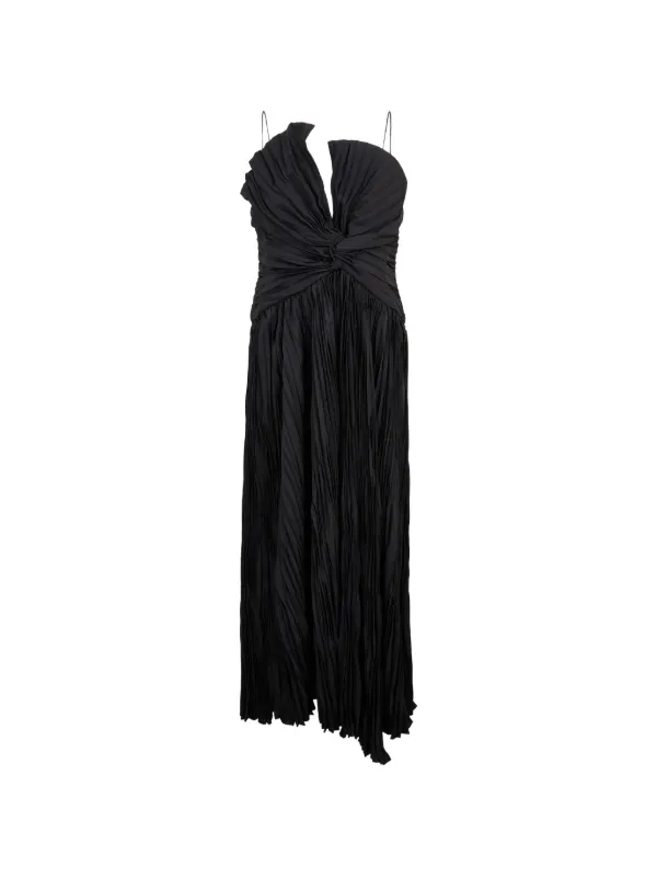 Acler Broadhay Pleated Knotted Maxi Dress | Black