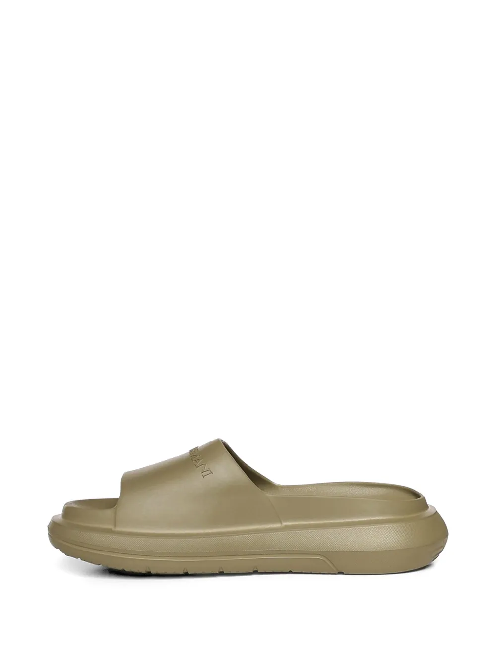 Emporio Armani Monobloc slippers met monogram-reliëf Groen