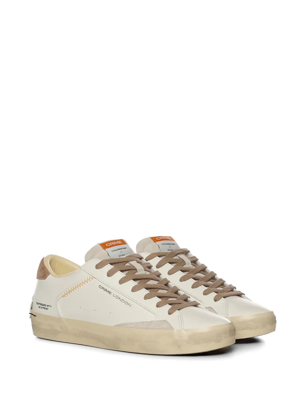 Crime London Leren sneakers Beige