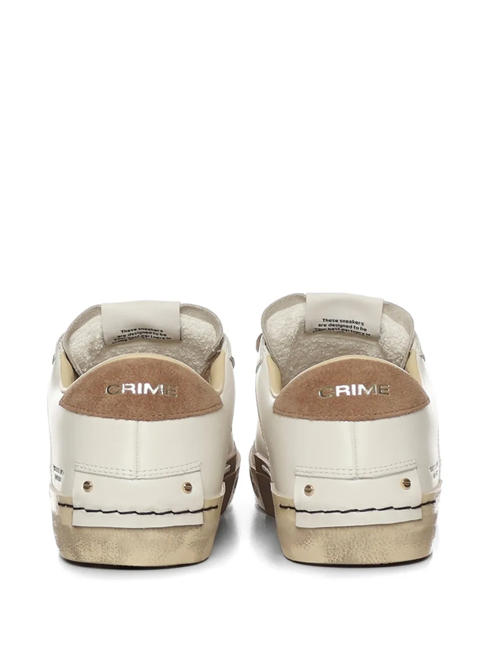 Crime London Leren sneakers Beige