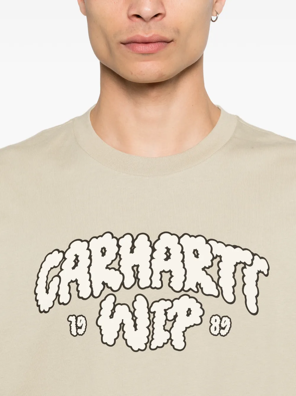 Carhartt WIP T-shirt met logoprint met ronde hals Beige