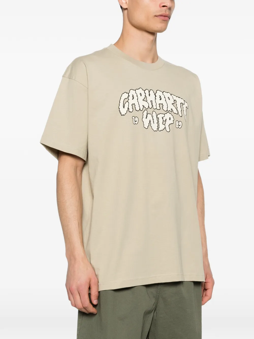 Carhartt WIP T-shirt met logoprint met ronde hals Beige