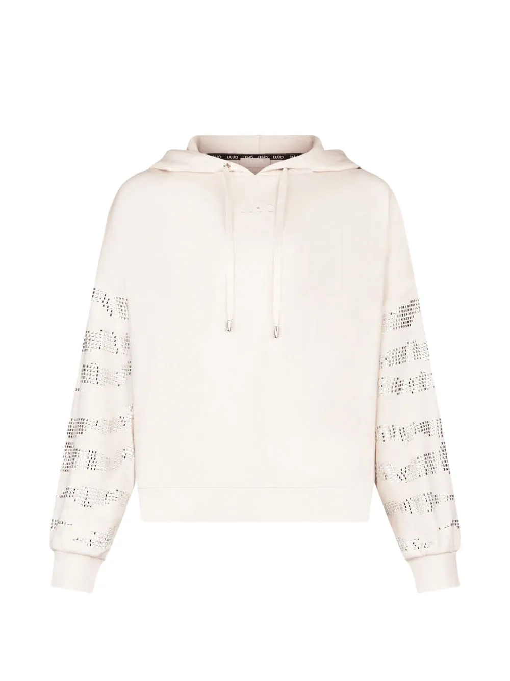 LIU JO Sweater met capuchon en applicaties Beige