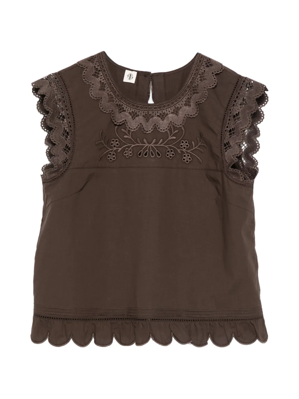 The Garment Kirsten lace floral top - Marrone