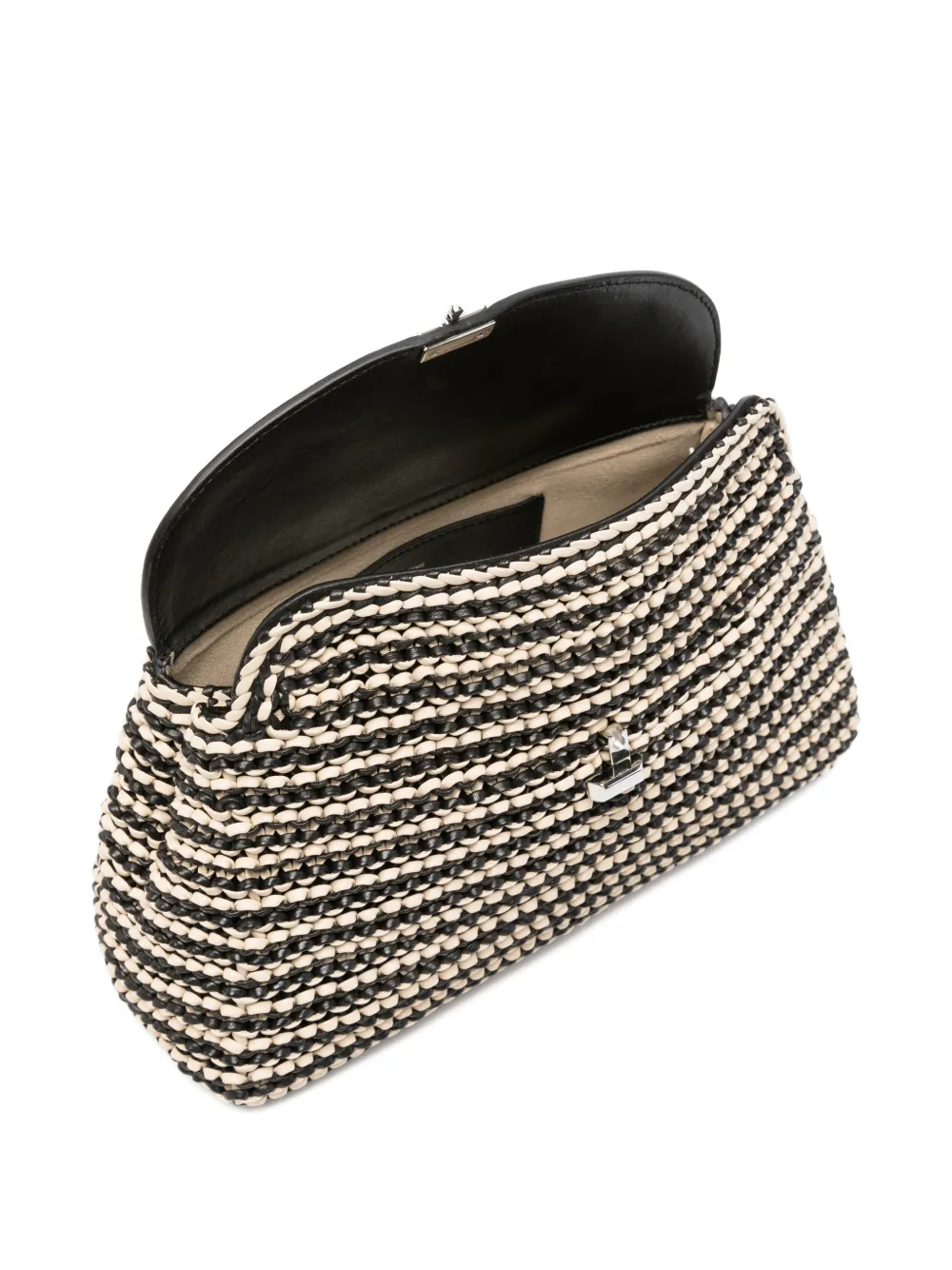 TOTEME T-Lock geweven leren shopper Zwart