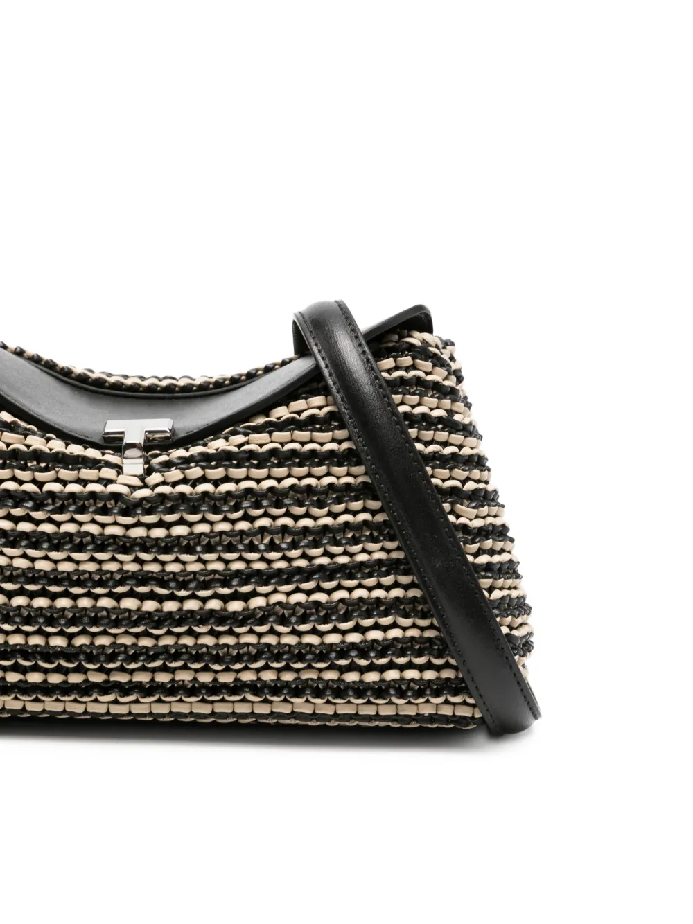 TOTEME T-Lock geweven leren shopper Zwart
