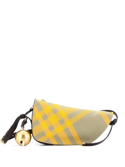 Burberry Pre-Owned Shield Sling Check Canvas and Leather Mini shoulder bag