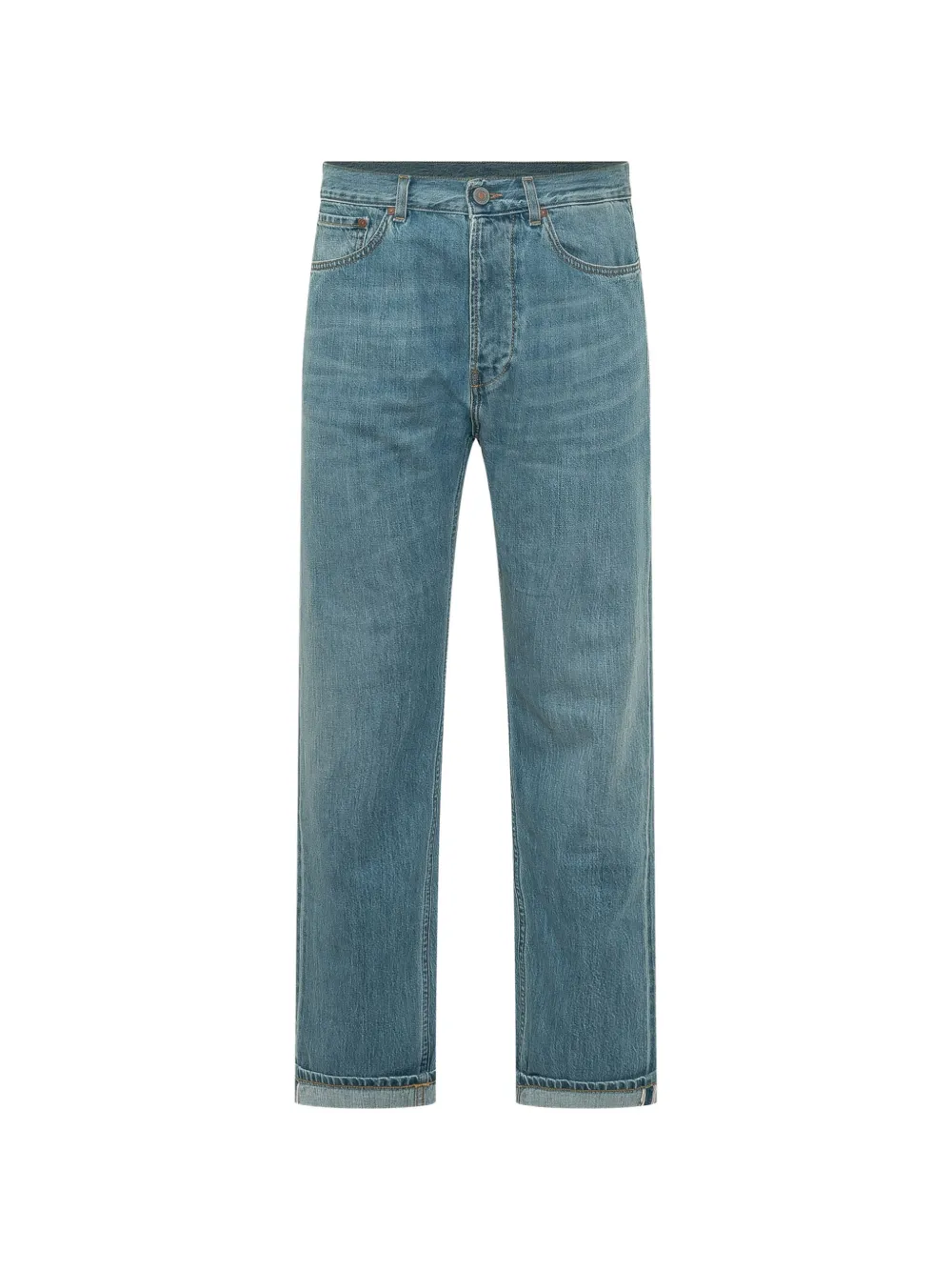 TELA GENOVA Jeans dritti con applicazione logo - Blu