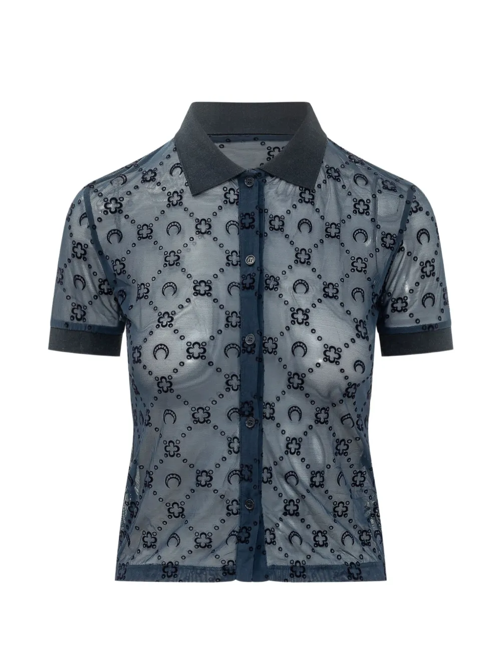 Marine Serre Moonogram-flock shirt - Blu