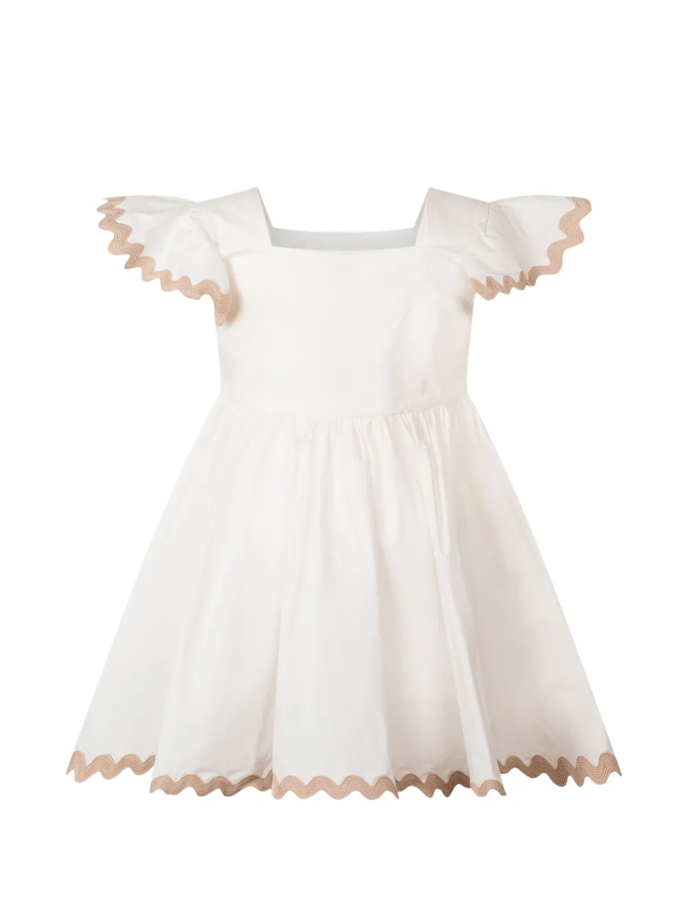 TWINSET Kids scallop-edge flared dress - Bianco