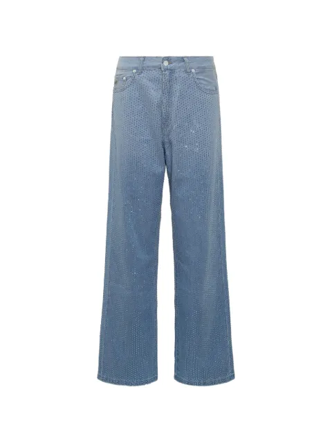 Iois jeans teñidos degradados con cristales