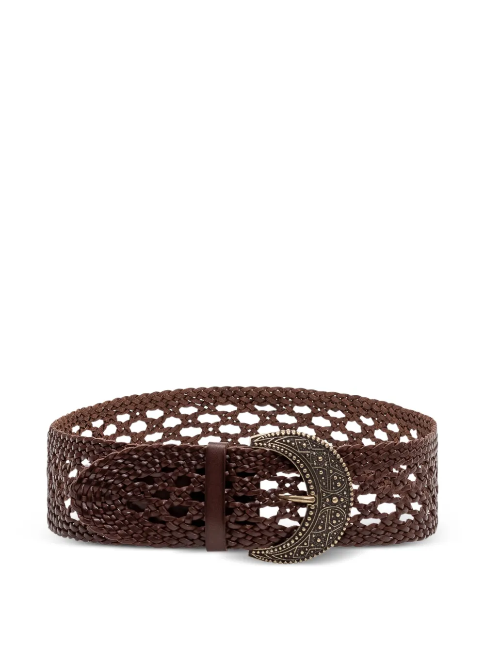 Ba&Sh Balmy woven moon buckle belt - Marrone