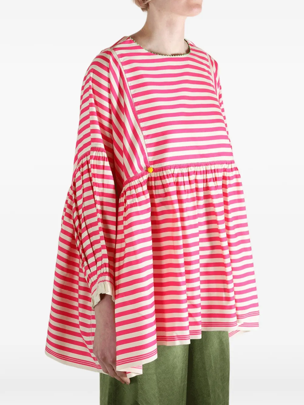 Péro Striped Buttoned Blouse In Multi