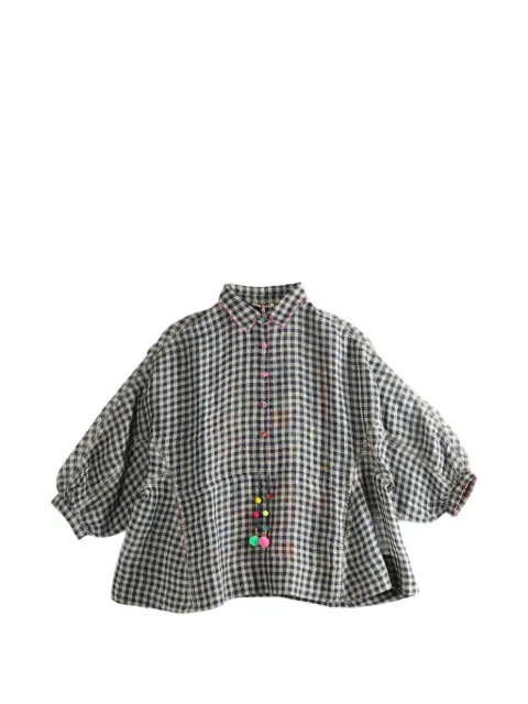 Pero checked pompom shirt