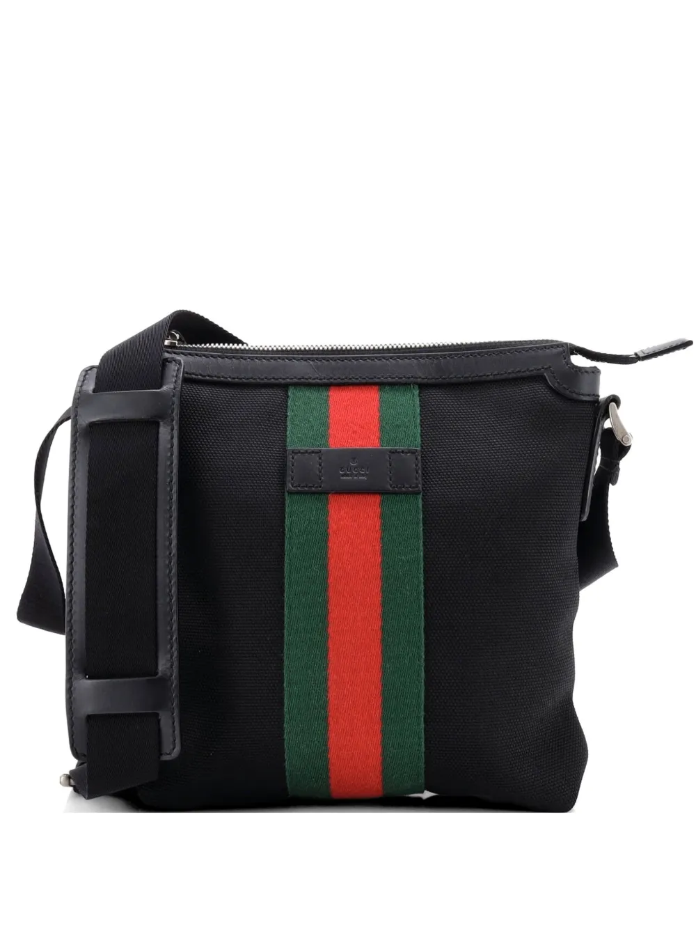 Gucci Pre-Owned Web Messenger Bag Techno Canvas Small crossbody bag - Nero