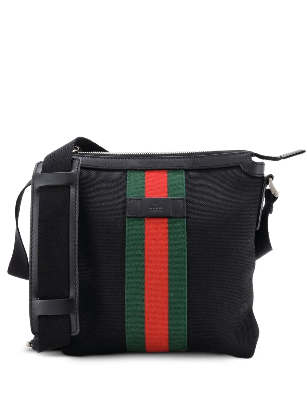 Gucci Pre-Owned Web Messenger Bag Techno Canvas Small crossbody bag - Nero
