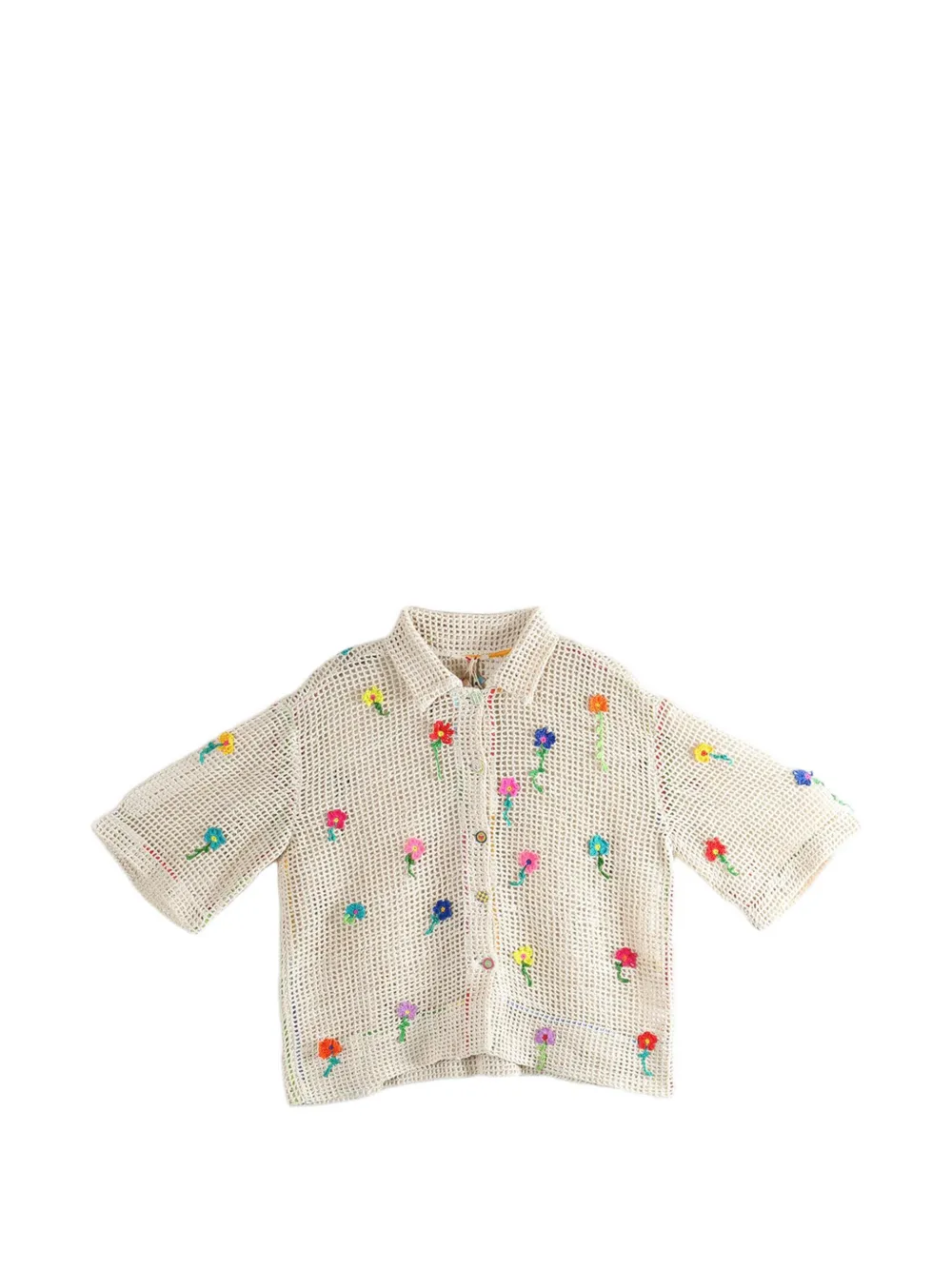 Pero floral crochet shirt - Toni neutri
