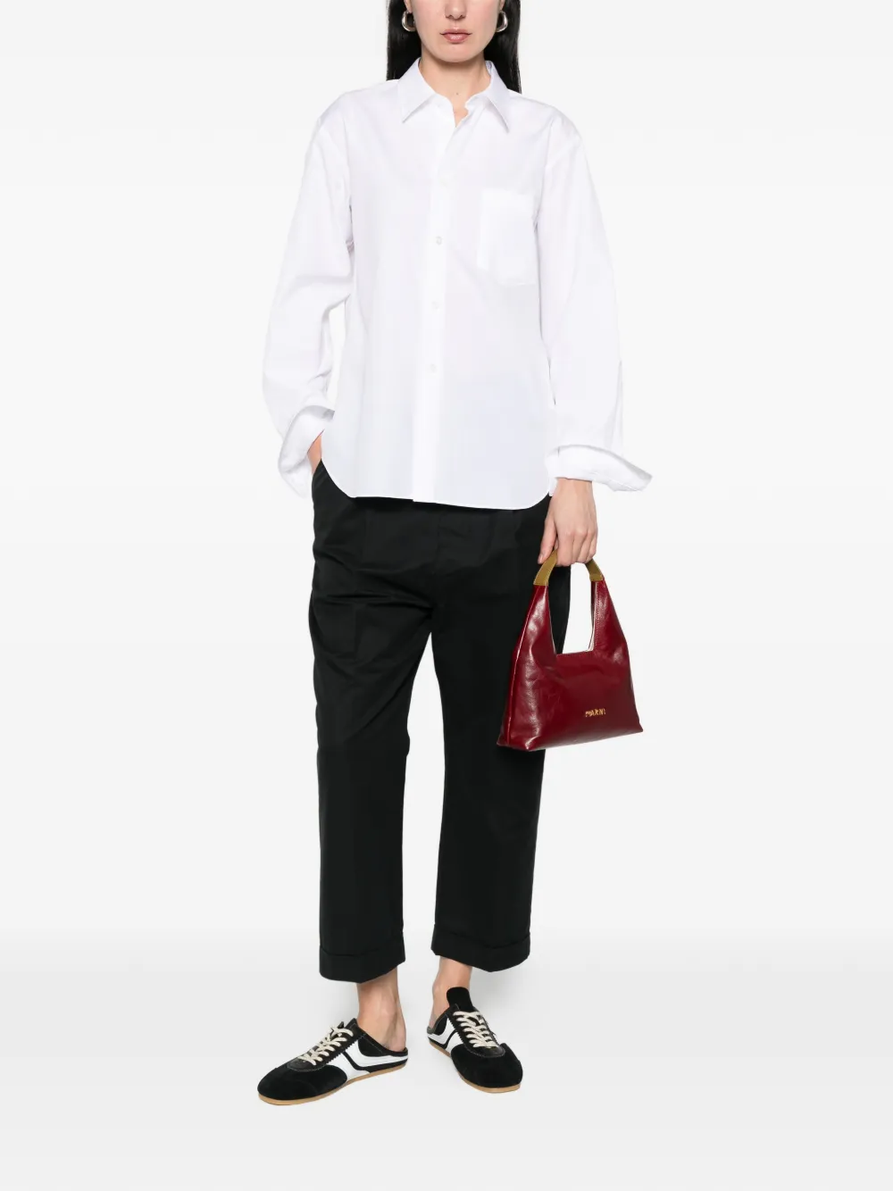 Black Comme Des Garçons Shirt met opgestikte zak Wit