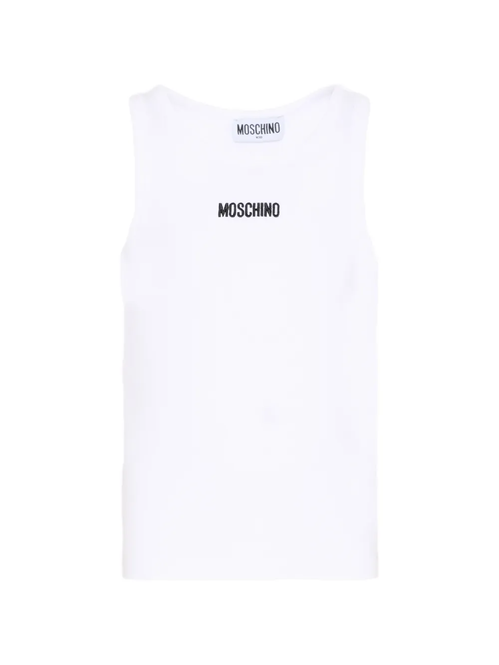 Moschino Kids logo-embroidered tank top - Bianco