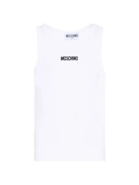 Moschino Kids logo-embroidered tank top