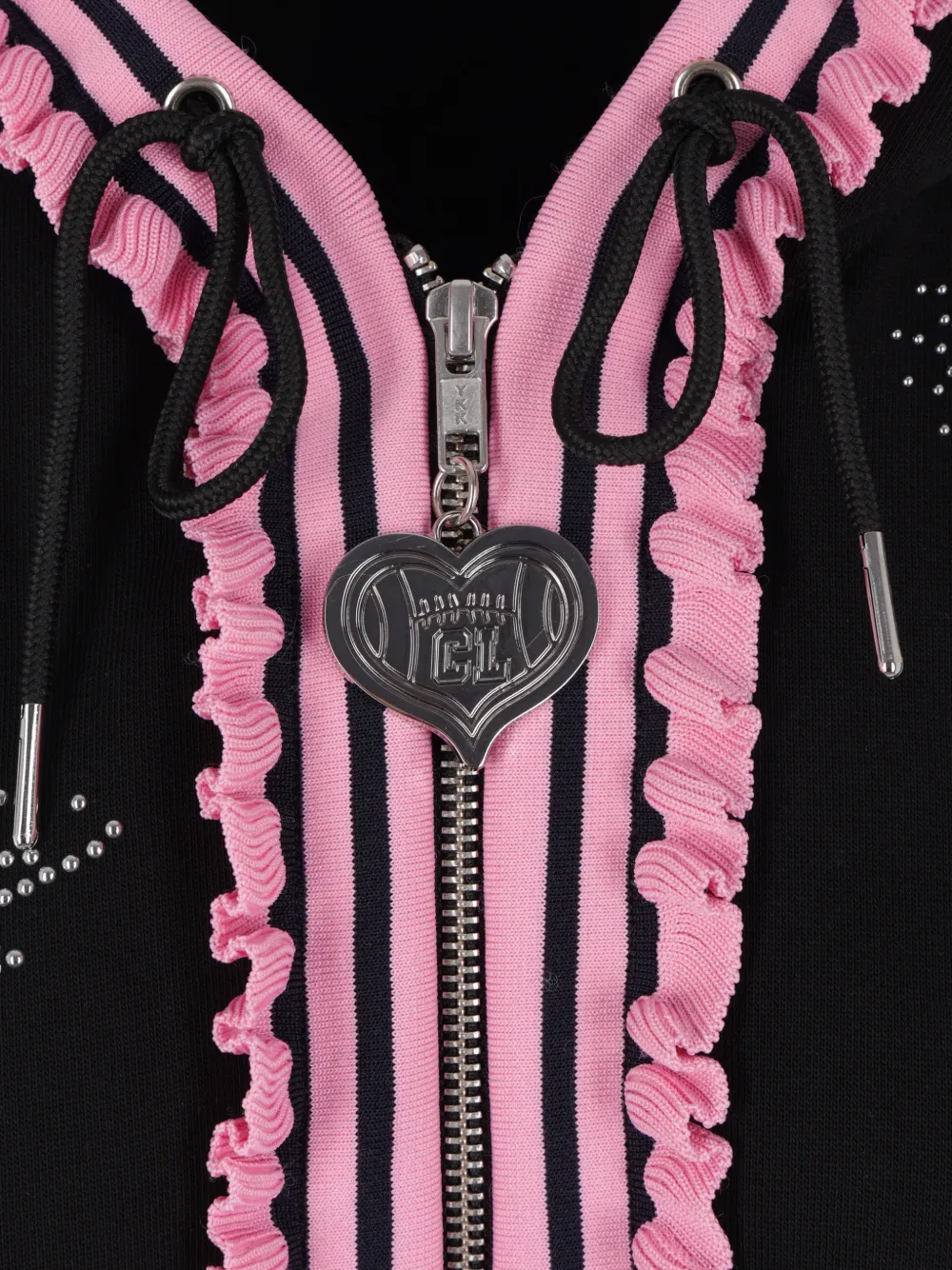Chopova Lowena appliqué-detail zip-up Hoodie | Black | FARFETCH