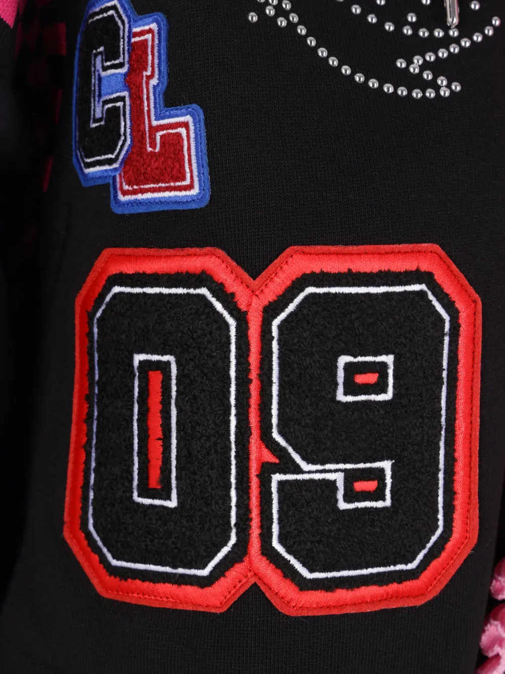Chopova Lowena appliqué-detail zip-up Hoodie | Black | FARFETCH