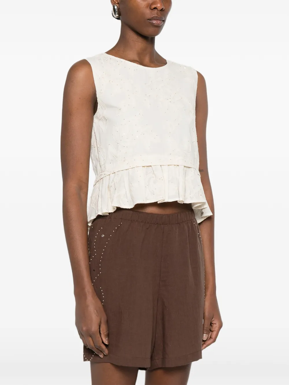  Liu Jo Floral Sequin Blouse - Neutrals 