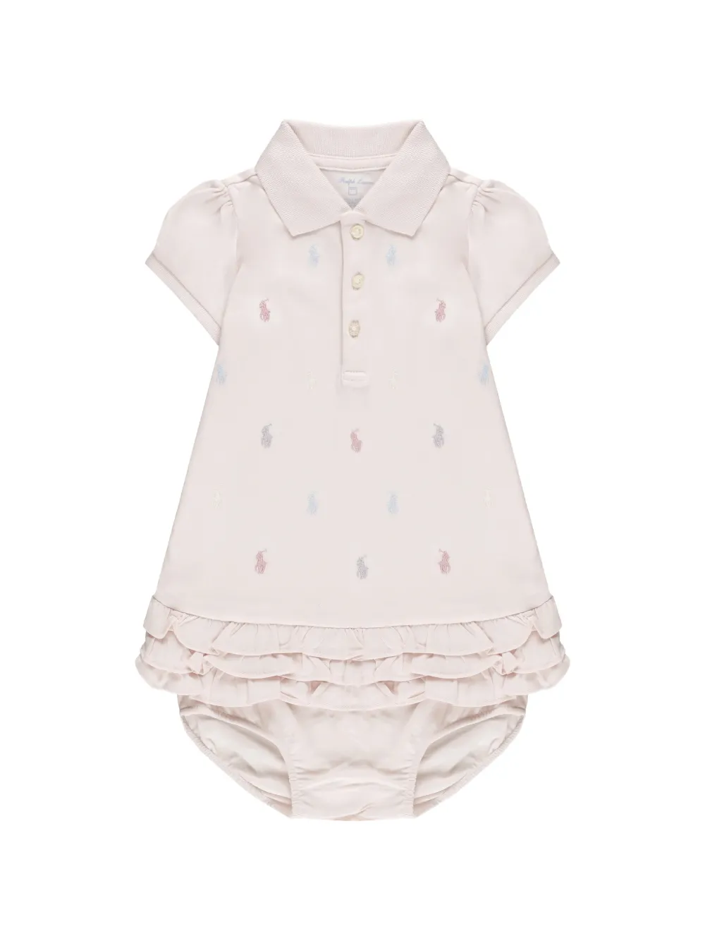 POLO RALPH LAUREN KIDS ruffled embroidered dress - Rosa
