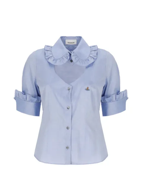 Vivienne Westwood ruffled-detail logo-embroidered shirt