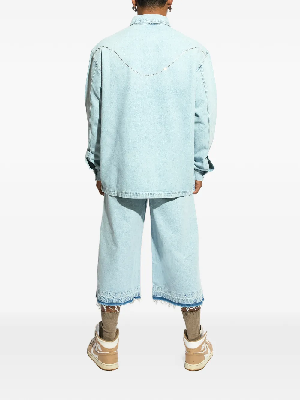  Garcias Embellished Oversized Denim Shirt - Neutrals 