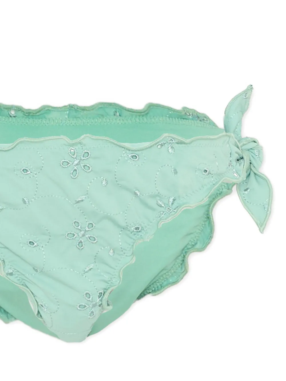  Mc2 Saint Barth Kids Cris Floral Ruffled Bikini - Green 