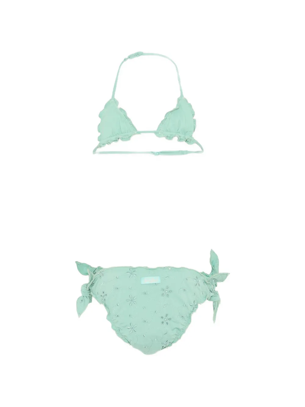 Mc2 Saint Barth Kids Cris Floral Ruffled Bikini - Green 