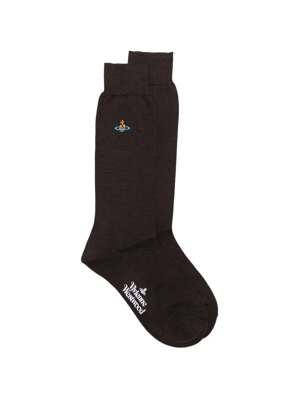 Vivienne Westwood Orb-embroidery socks - Marrone