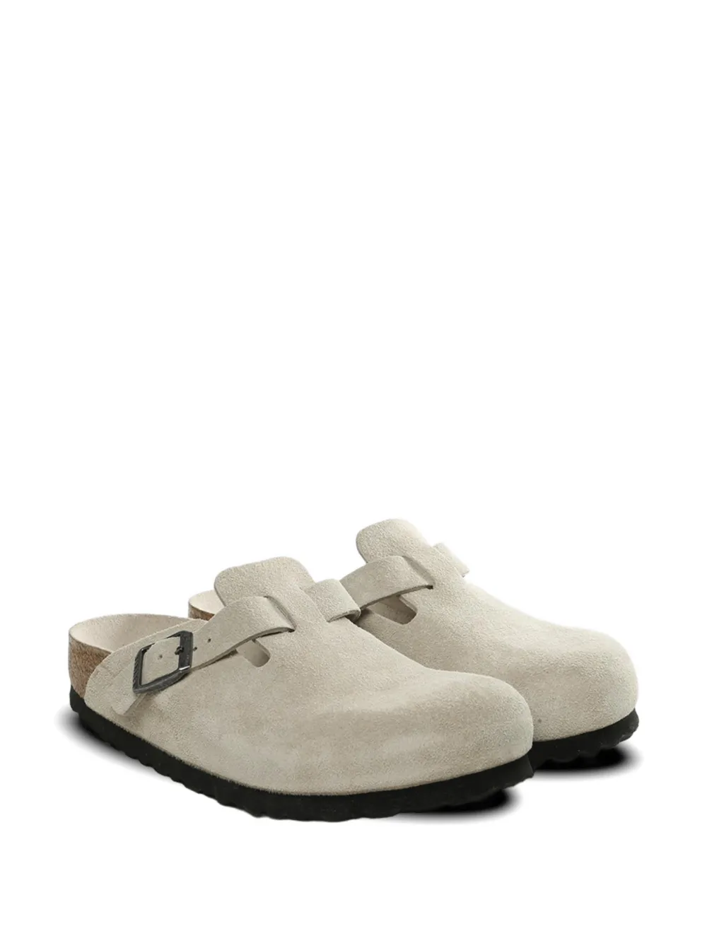Birkenstock Boston suède muiltjes Beige