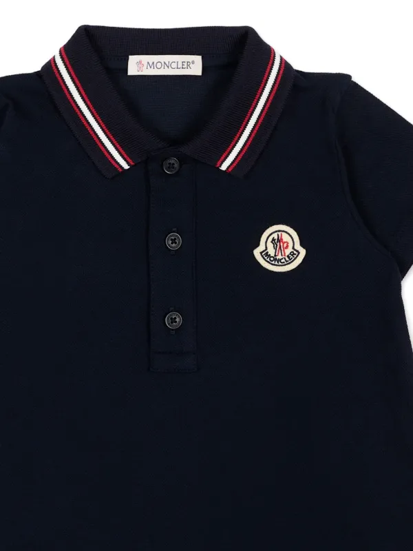 Moncler Enfant ロゴ ポロ ロンパース | ブルー | FARFETCH JP