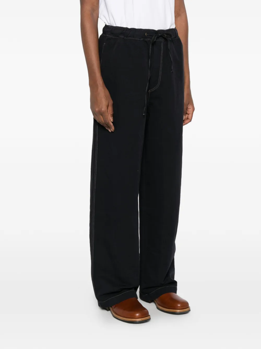  Studio Nicholson Drawstring Trousers - Black 