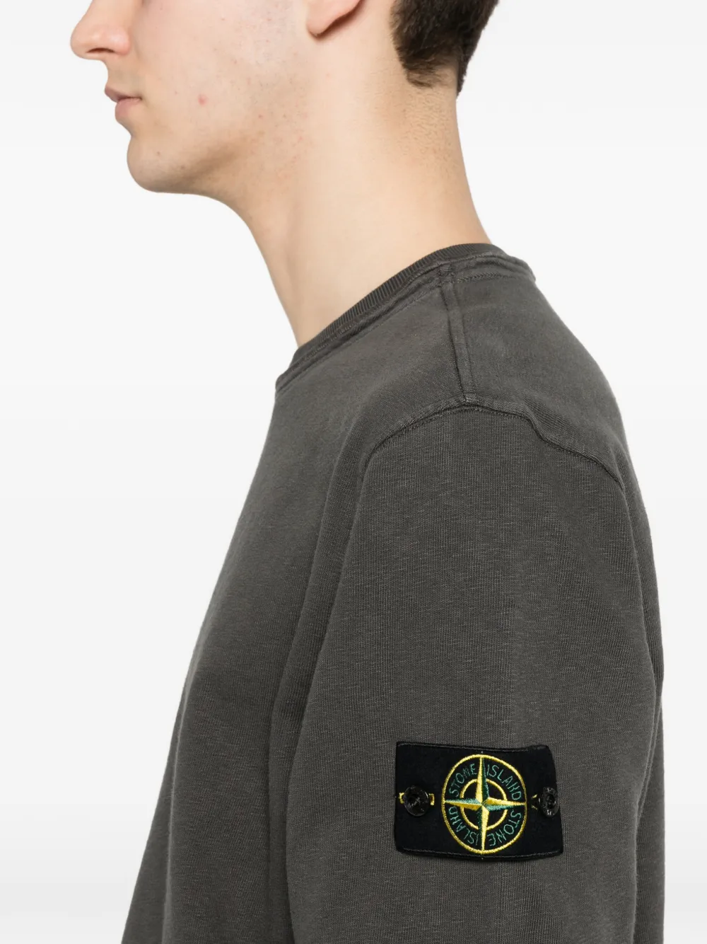 Stone Island Sweater met logopatch Grijs