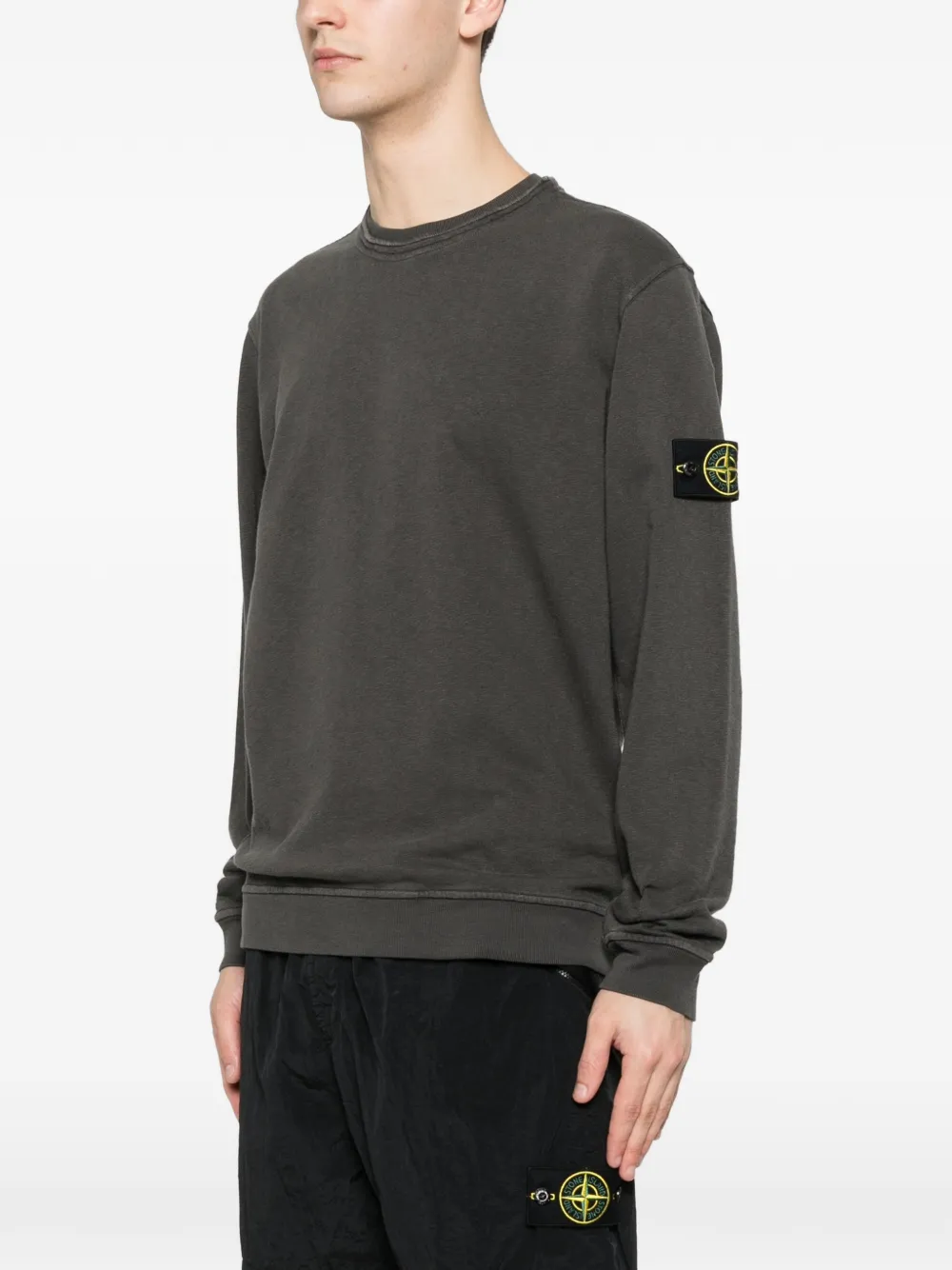 Stone Island Sweater met logopatch Grijs