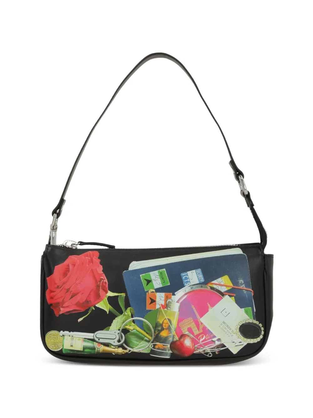 Vaquera Trompe L'Oeil printed shoulder bag - Nero