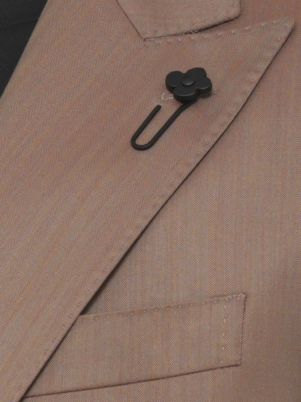Lardini Wollen pak met visgraat-patroon Beige
