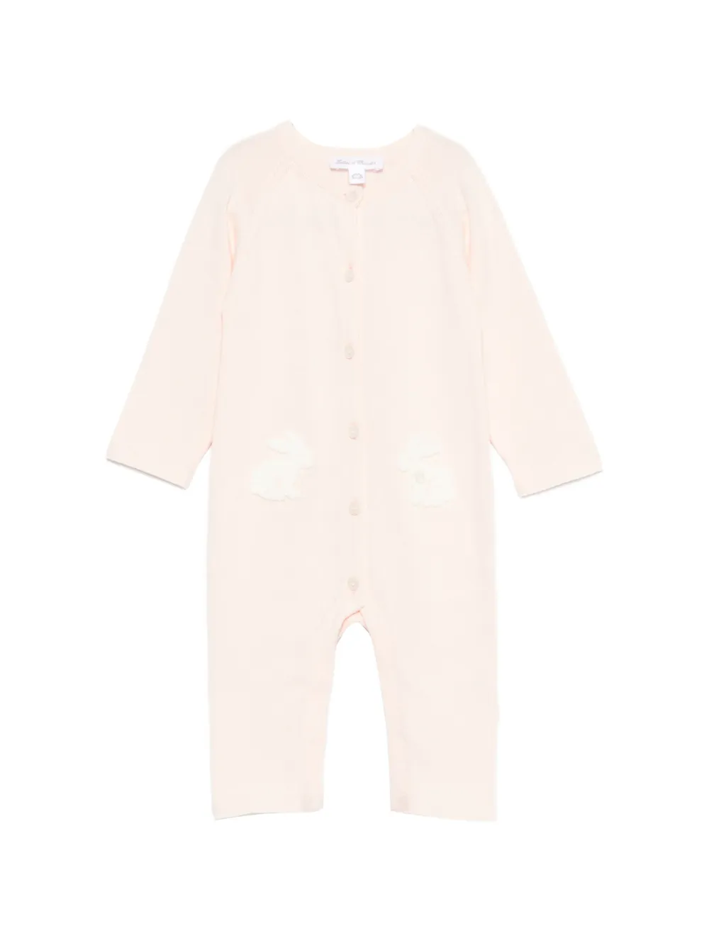Tartine Et Chocolat rabbit-embroidered romper - Rosa
