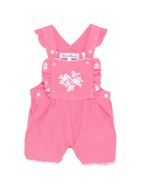 Tartine Et Chocolat salopette volantée à fleurs brodées