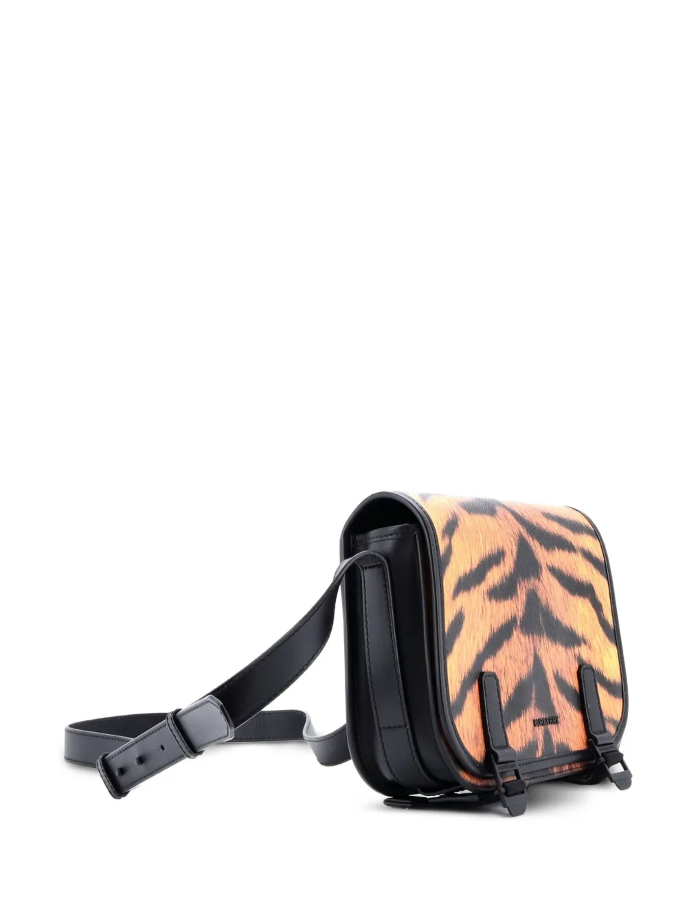 Double Buckle Flap Messenger Bag Printed Coated Canvas Small Crossbody Bag