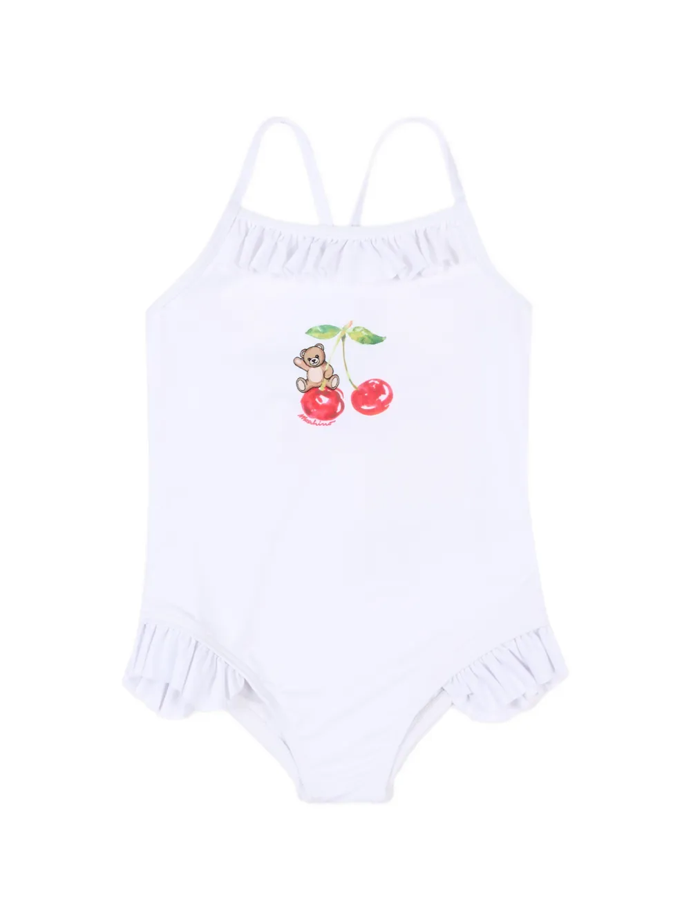 Moschino Kids ruffled swimsuit - Weiß