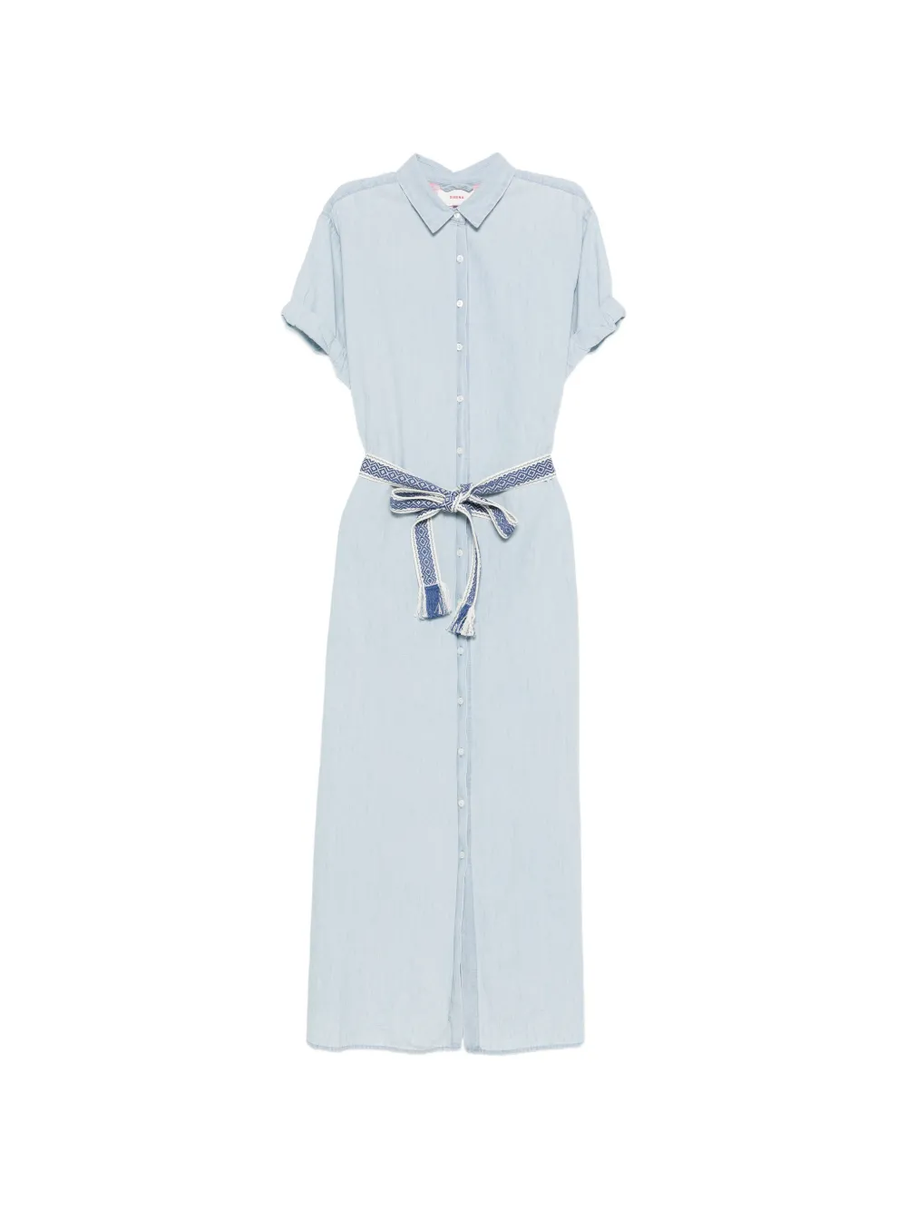Xirena belted short-sleeve maxi dress - Blue
