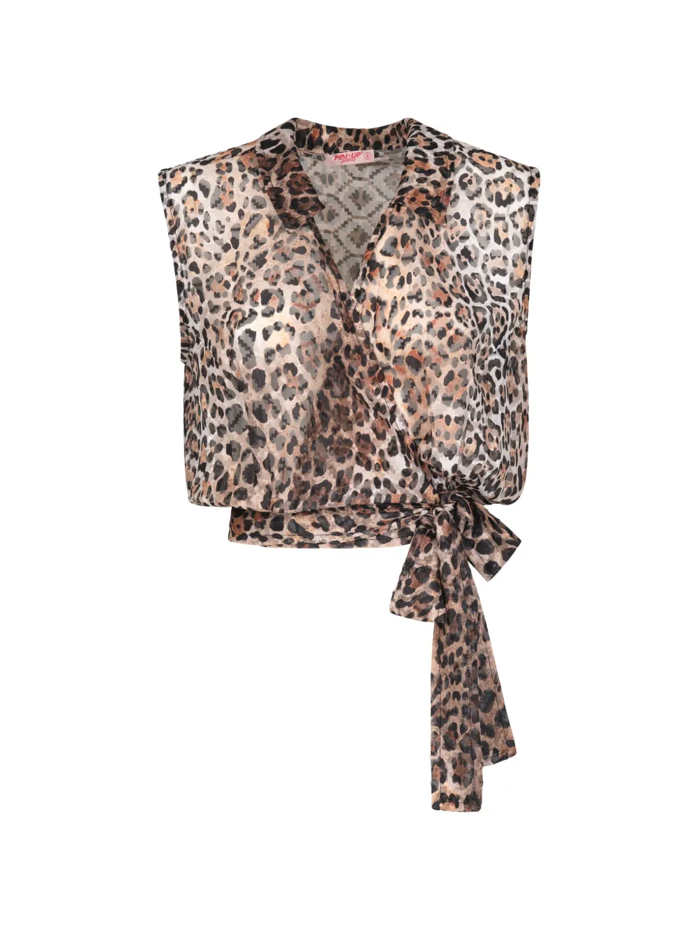 Pin Up Stars Wild leopard-print wrap top - Toni neutri
