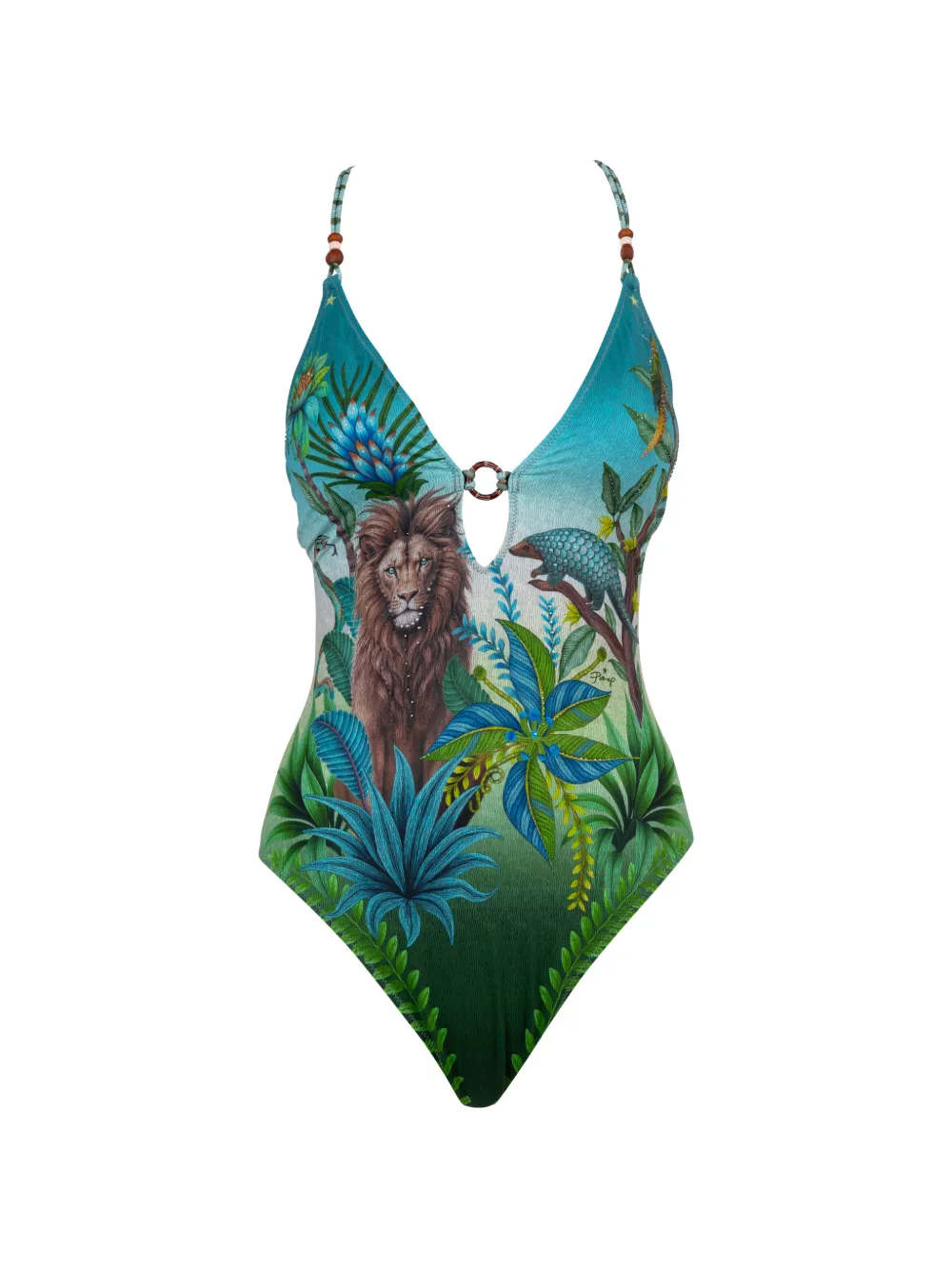 Pin Up Stars floral-print swimsuit - Verde