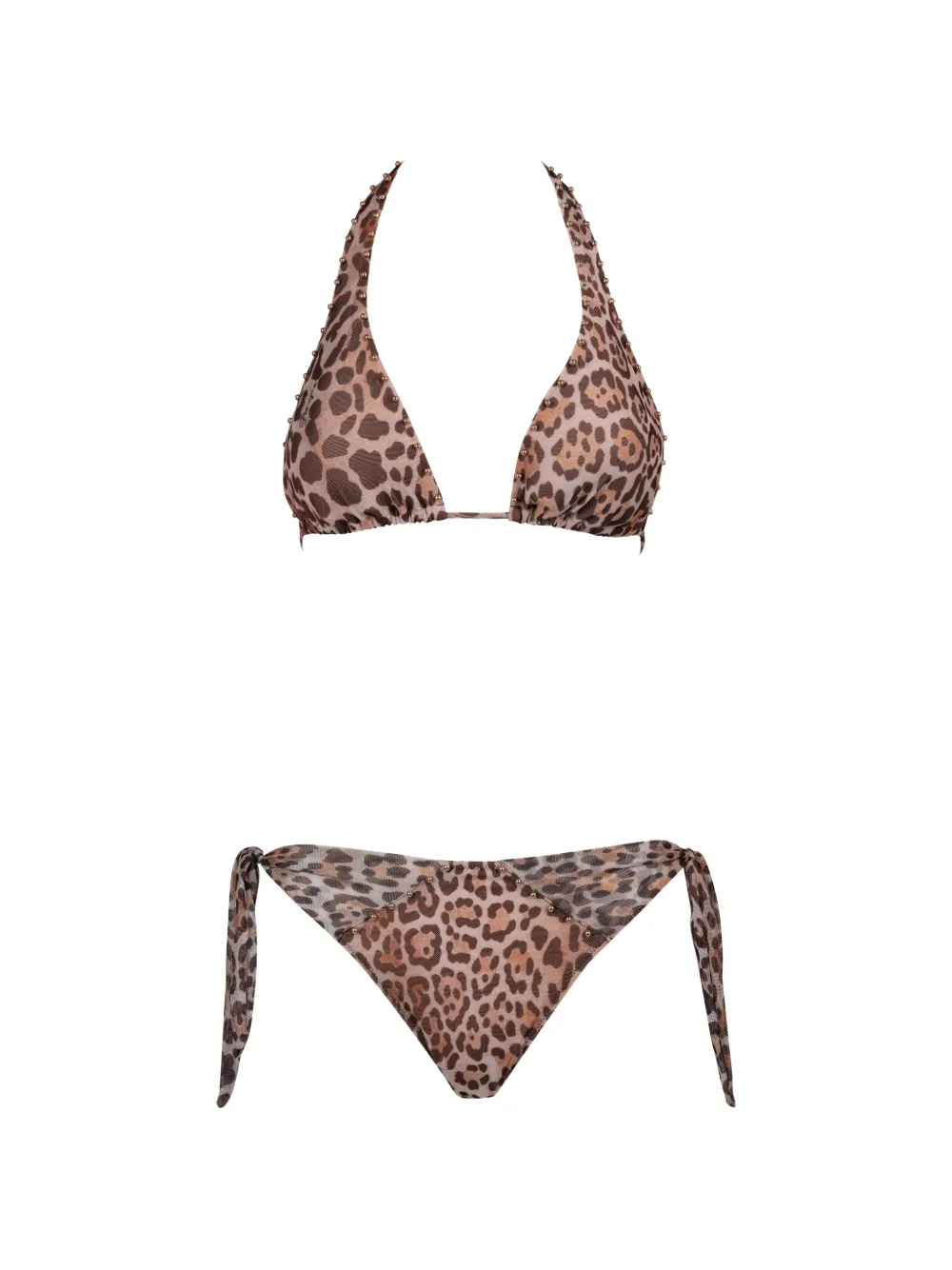 Pin Up Stars animal-print stud bikini - Toni neutri